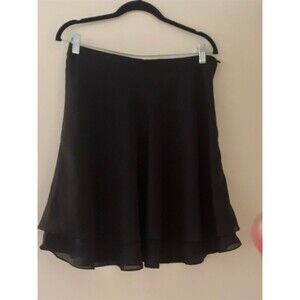 Mixit Skirt Womens Size M Black Flowy A-Line Knee Length Side Zip